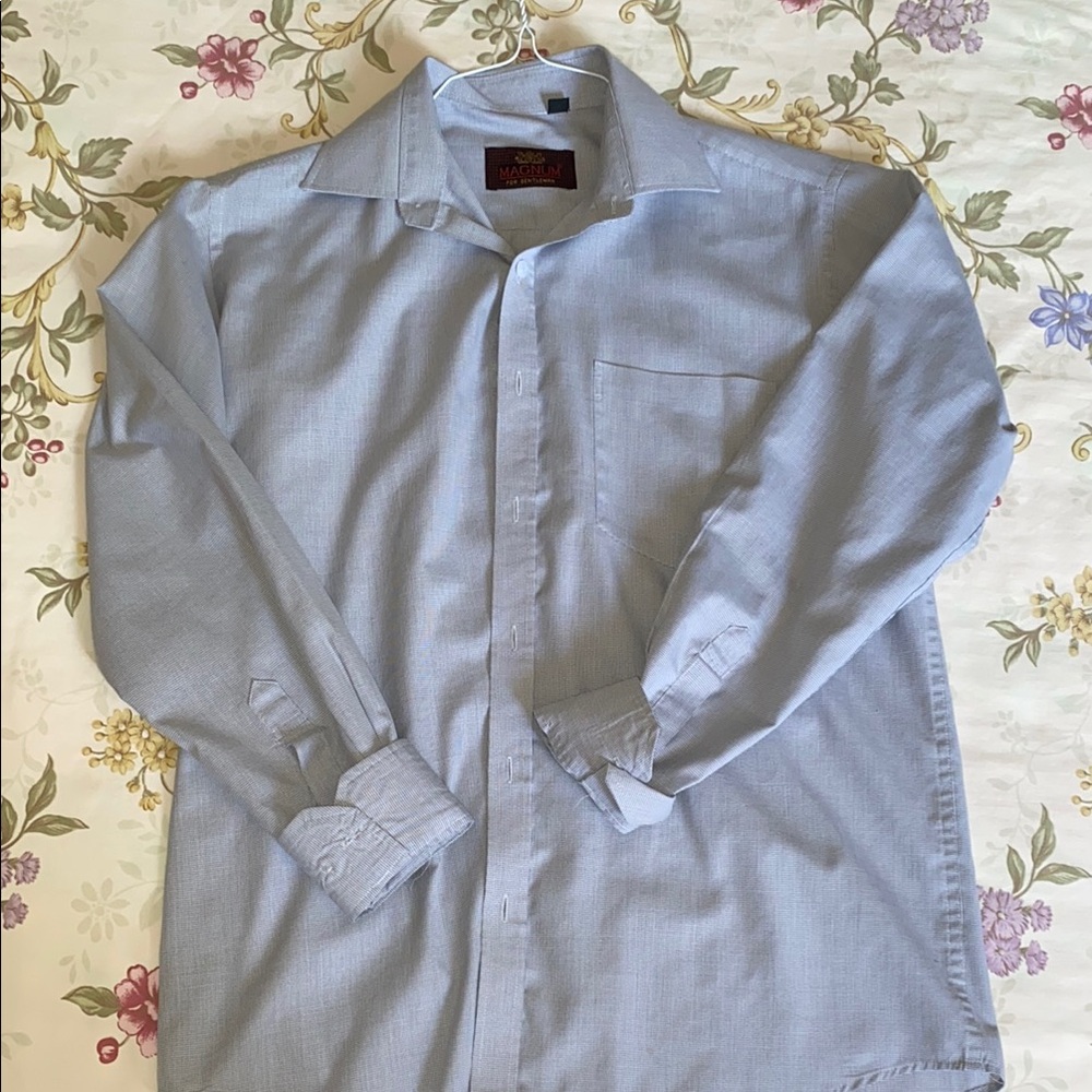 Magnum Blue Dress Shirt Classic Long Sleeve